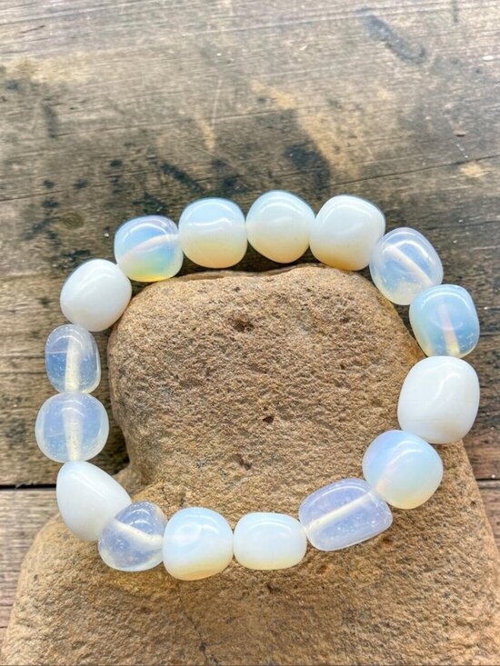 Artisan Jewelry - Opalite Nugget Crystal Stretch Bracelet | Handmade